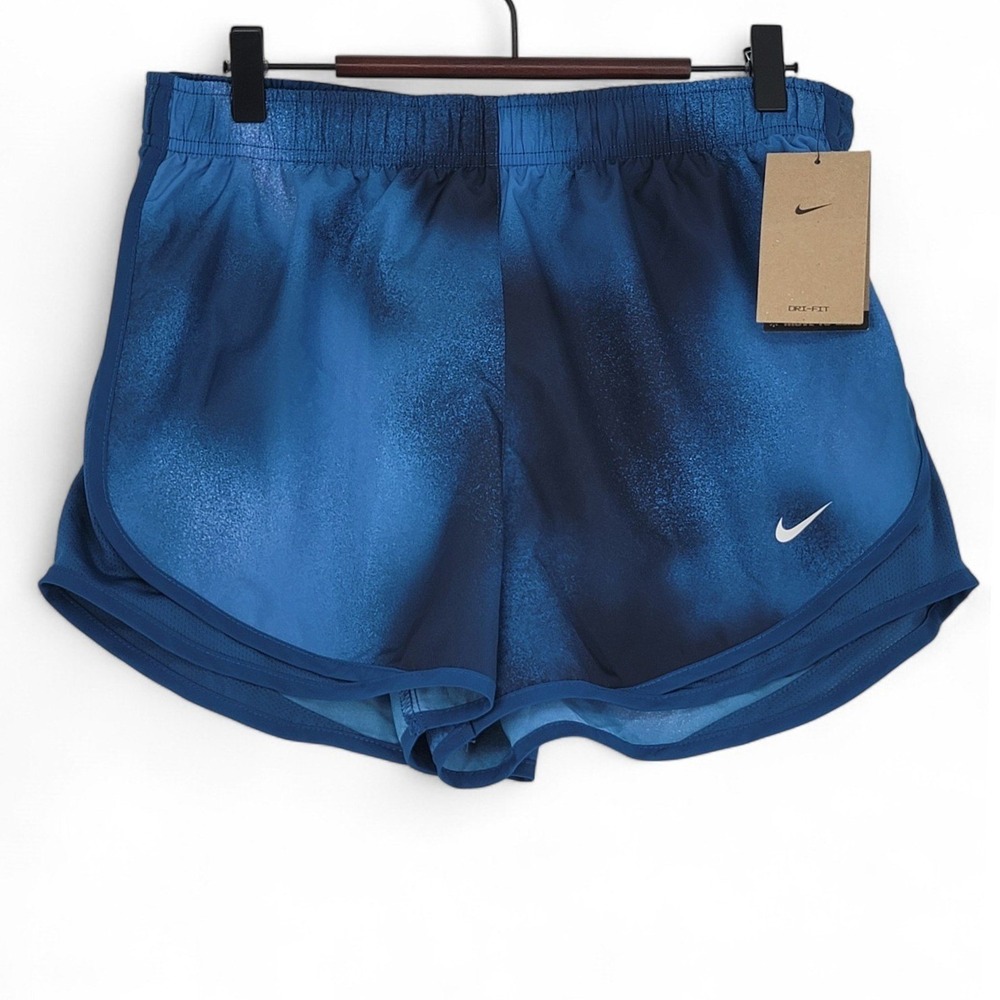 Nike Dri Fit Running Shorts Womens Large‎ Blue Athletic Gymcore Runner Active